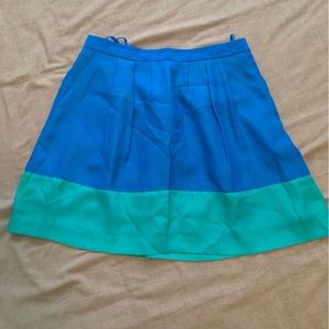 JCREW pleated color block skirt w pockets